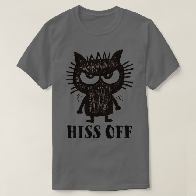 hiss off funny angry cat T-Shirt (Design Front)