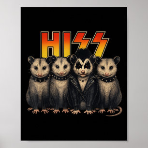 Hiss Possum Rock Band Costume Halloween Party Wear Poster
