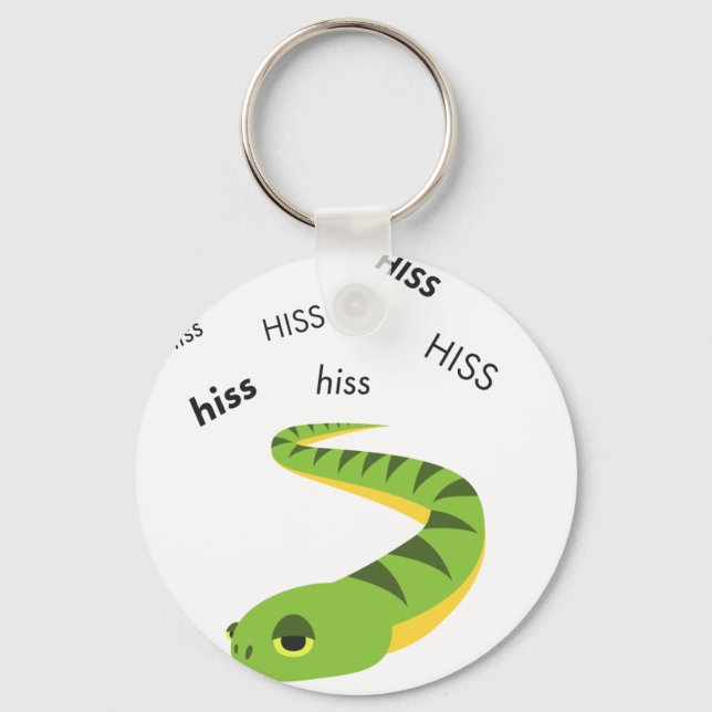 Hiss Snake Cute Emoji Key Ring (Front)
