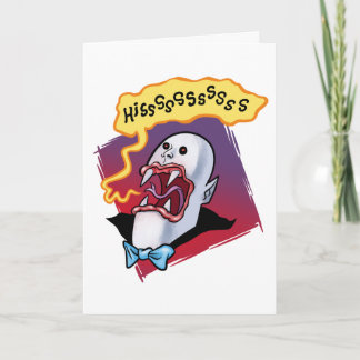 Hiss-terical Vampire Cartoon – Funny Horror Art Card