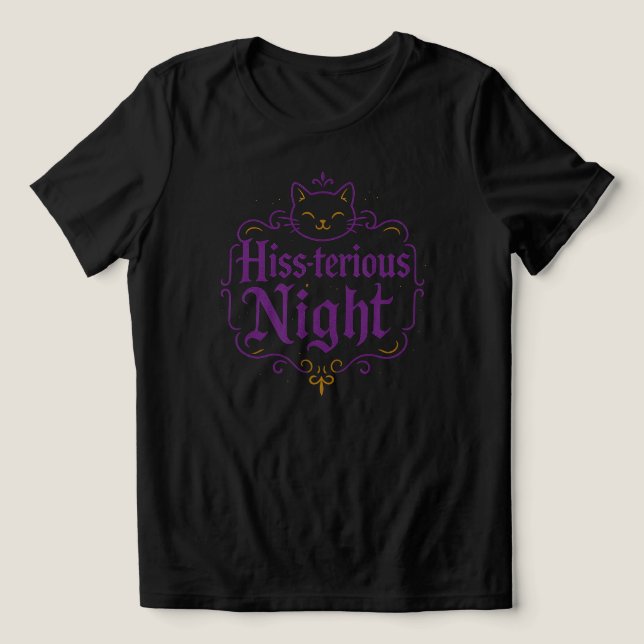 Hiss-terious Night | BLACK ONLY Tri-Blend Shirt (Design Front)