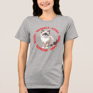Hisses and Kisses, Ragdoll cat Tri-Blend Shirt