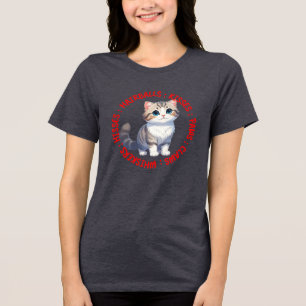Hisses and Kisses, Scottish fold cat Tri-Blend Shirt