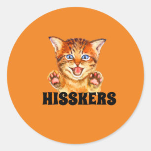 Hissing Cat Hisskers the Cat Classic Round Sticker