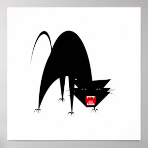 Hissing Cat Poster