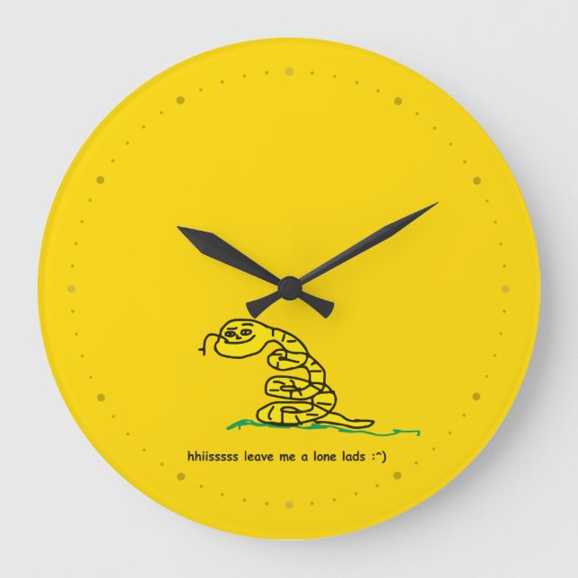 Hisssss Leave Me Alone Lads Gadsden Parody Large Clock (Front)