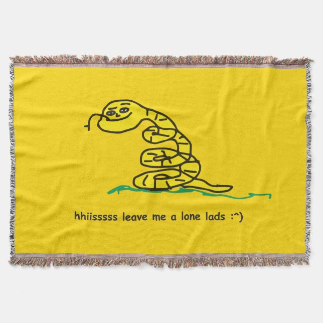 Hisssss Leave Me Alone Lads Gadsden Parody Throw Blanket (Front)