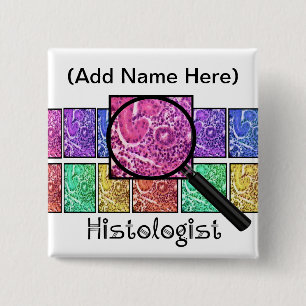 Histologist Gifts Magnified Cells Design 15 Cm Square Badge