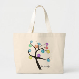 Histologist Tree Design Microscopic Cell Leaves Large Tote Bag