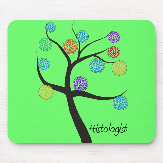 Histologist Tree Design Microscopic Cell Leaves Mouse Pad (Front)
