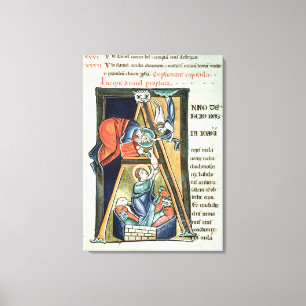 Historiated initial 'A' depicting Daniel Canvas Print