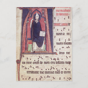 Historiated initial 'A' Postcard