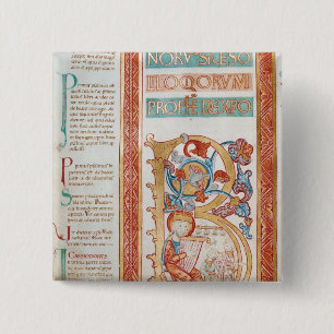 Historiated initial 'B' depicting King David 15 Cm Square Badge