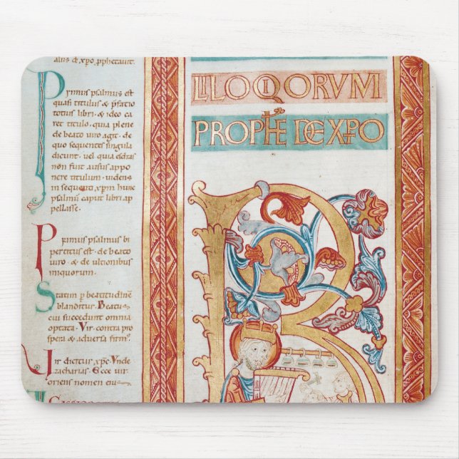 Historiated initial 'B' depicting King David Mouse Pad (Front)