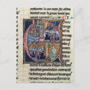 Historiated initial 'C' depicting Conrad III Postcard