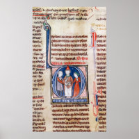 Historiated initial 'D' depicting a marriage