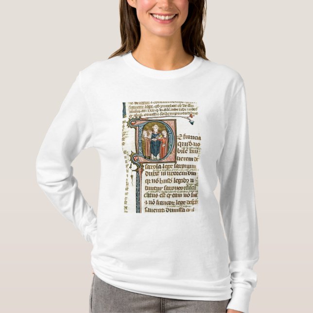 Historiated initial 'D' depicting a priest T-Shirt (Front)