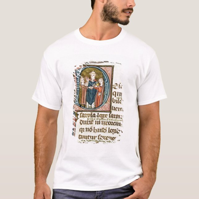 Historiated initial 'D' depicting a priest T-Shirt (Front)