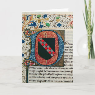 Historiated initial 'D' depicting coat of arms Note Card