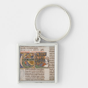 Historiated initial 'E' depicting Jonah Key Ring