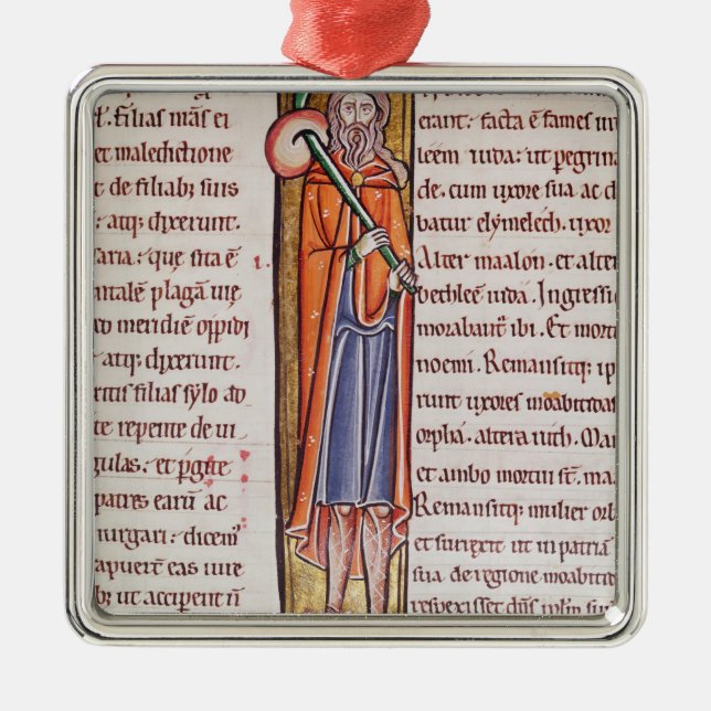 Historiated initial 'I' depicting Elimelech Metal Tree Decoration (Front)