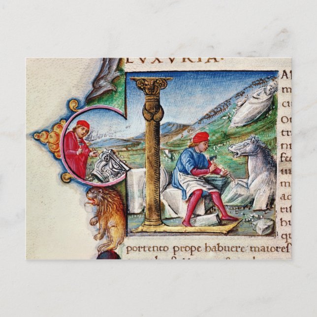 Historiated initial 'L' Postcard (Front)
