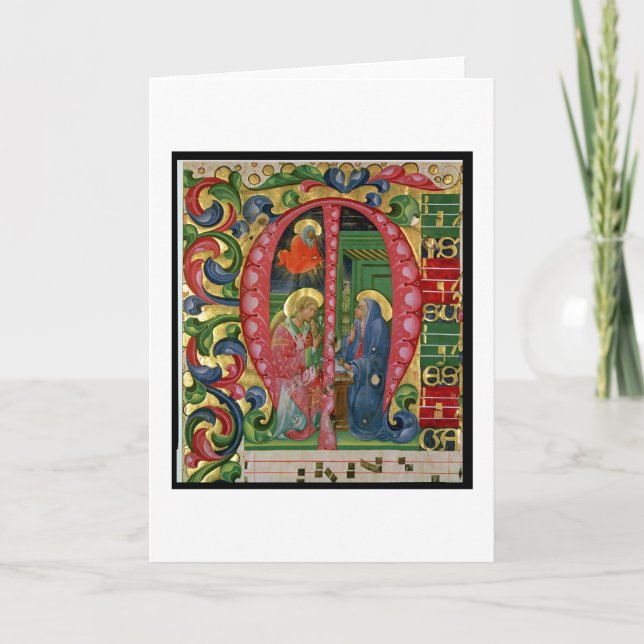 Historiated initial 'M' depicting The Annunciation Note Card (Front)