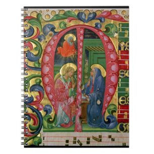 Historiated initial 'M' depicting The Annunciation Spiral Notebook