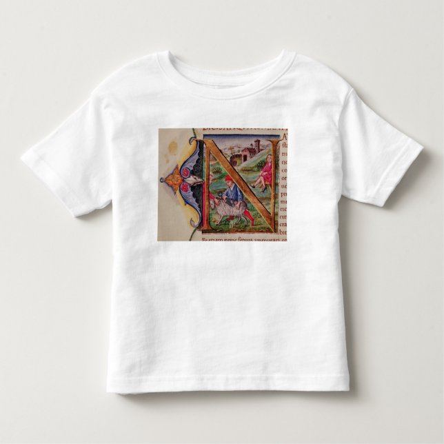 Historiated initial 'N' depicting sheep Toddler T-Shirt (Front)