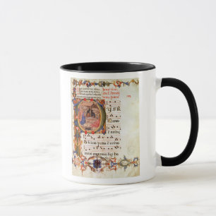 Historiated initial 'P' depicting the Nativity Mug