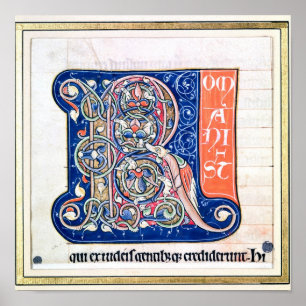 Historiated initial 'R' 2 Poster
