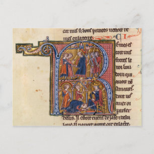 Historiated initial 'R' depicting the Sultan Postcard
