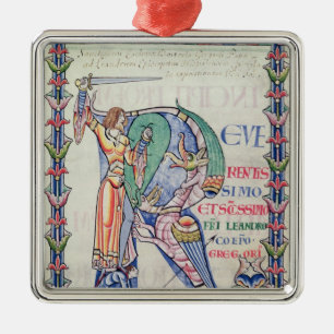Historiated initial 'R' Metal Tree Decoration