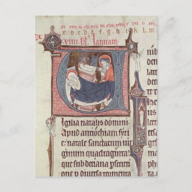 Historiated initials 'U' and 'I' Postcard (Front)