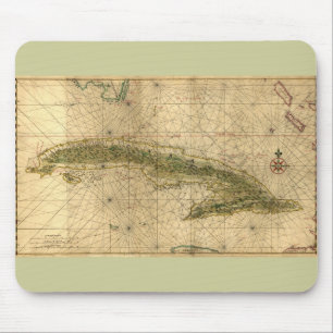 Historic 1639 Map of Cuba by Joan Vinckeboons Mouse Pad