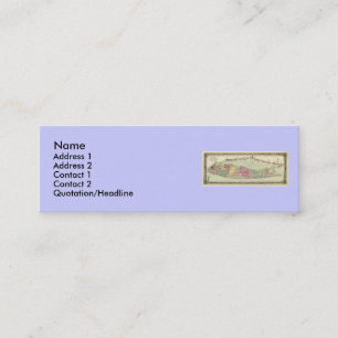 Historic 1855-1857 Travellers Map of Long Island Mini Business Card