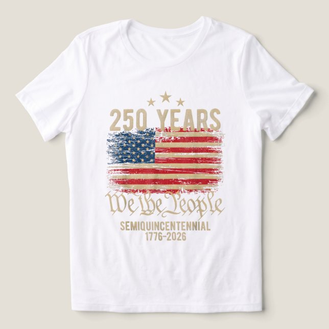 Historic 250 Years USA Tee – We the People & Gold  (Design Front)