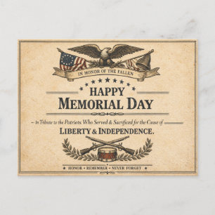 Historic Americana Proclamation Memorial Day Holiday Postcard