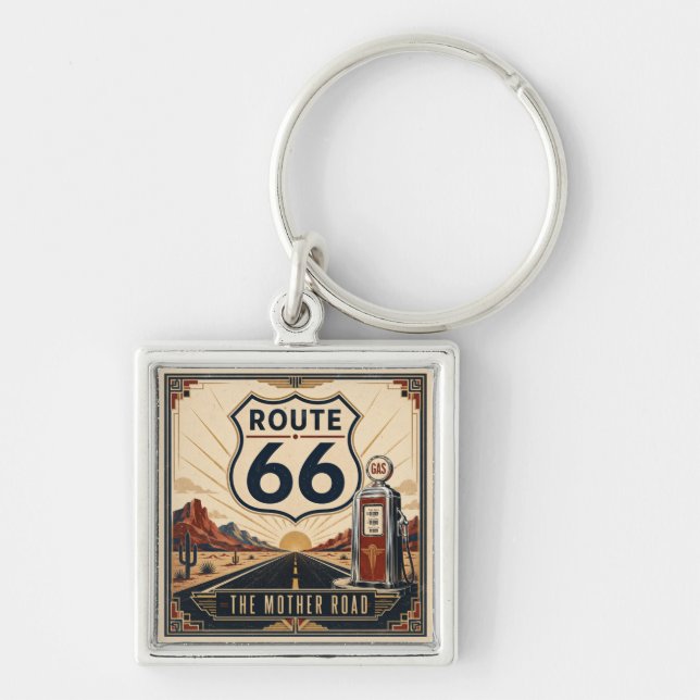 Historic Americana Roadside Adventure Keepsake Key Ring (Front)