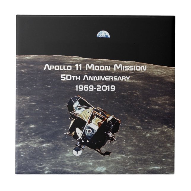 Historic Apollo 11 Moon Mission 50th Anniversary Tile (Front)