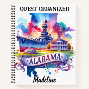 Historic battleship and Alabama coast Notebook