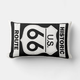 Historic Black Route 66 American Mojo Pillow
