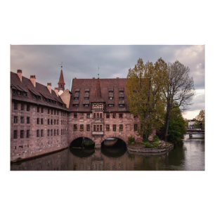 Historic building at sunset in Nuremberg, Germany Photo Print