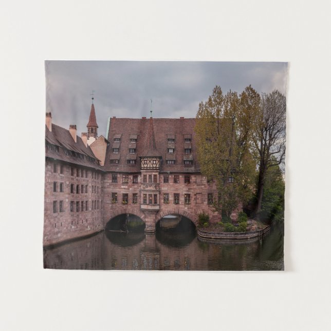 Historic building at sunset in Nuremberg, Germany Tapestry (Front (Horizontal))