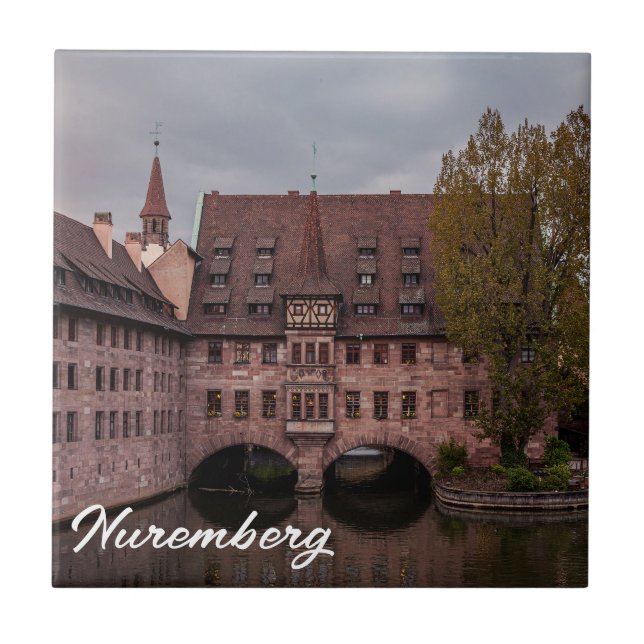 Historic building at sunset in Nuremberg, Germany Tile (Front)