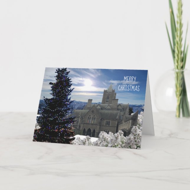 Historic Cathedral and Christmas Tree Card (Front)