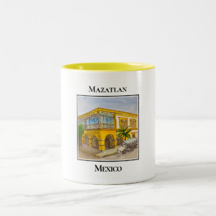 Historic Centro District Architecture in Mazatlan Two-Tone Coffee Mug