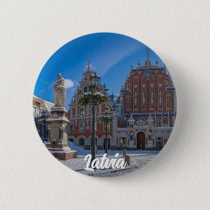 Historic city center in Riga, Latvia 6 Cm Round Badge