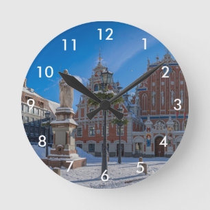 Historic city center in Riga, Latvia Round Clock
