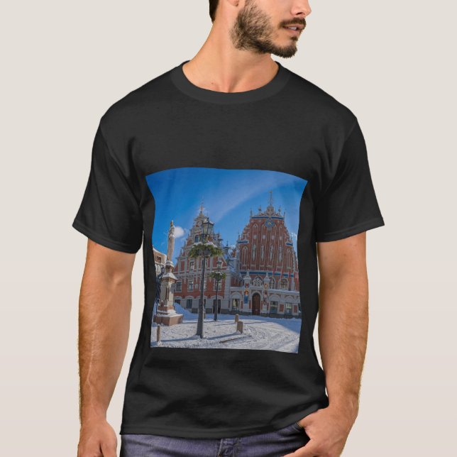 Historic city center in Riga, Latvia T-Shirt (Front)